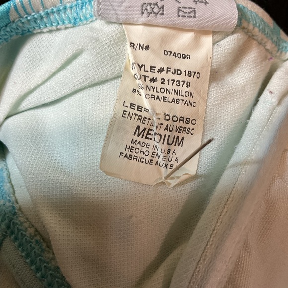 JAG Blue White Hawaiian Print Swim Top - Picture 4 of 4